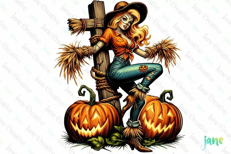 Halloween Vintage Pin-up Girl Clipart