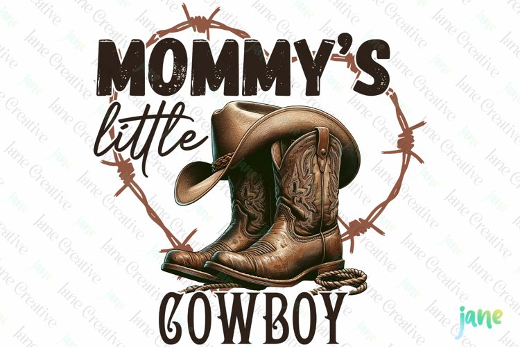 Mommy's Little Cowboy Sublimation PNG example image 1