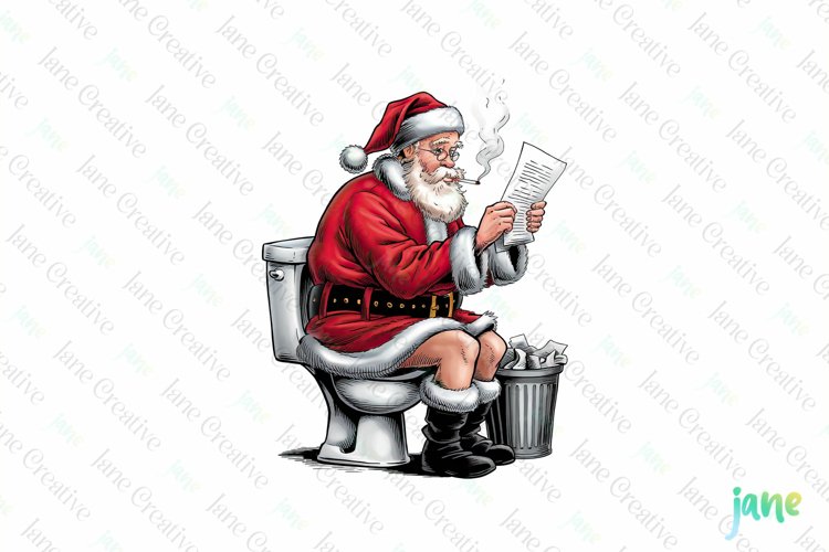 Naughty Santa Claus Christmas Sublimation Clipart example image 1