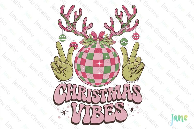 Retro Christmas Vibes Sublimation PNG