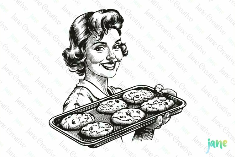 Retro Housewife Illustration Image 11