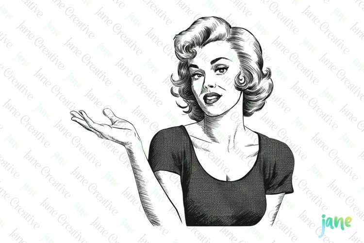 Retro Housewife Illustration Image 9