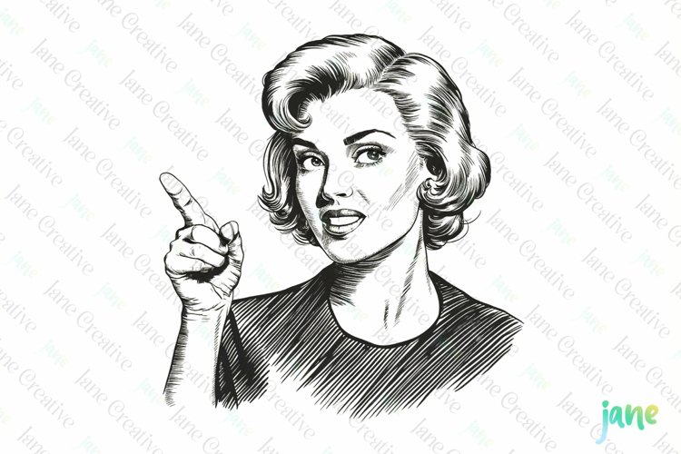 Retro Housewife Illustration Image 8