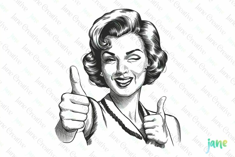 Retro Housewife Illustration Image 7