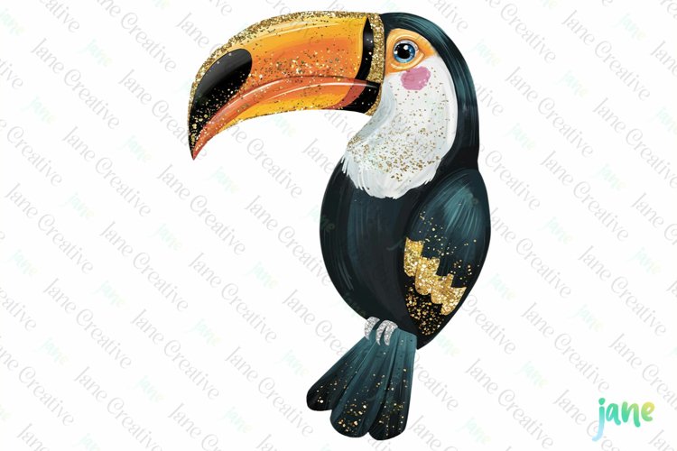 Tropical Clip Art Golden Glitter