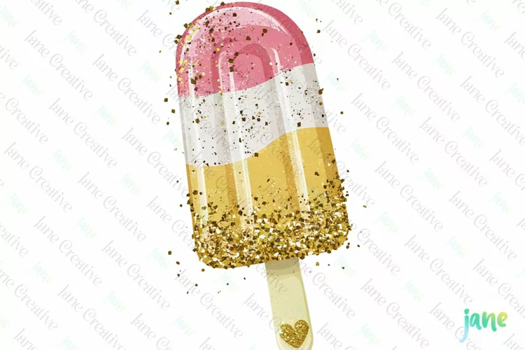 Tropical Clip Art Golden Glitter