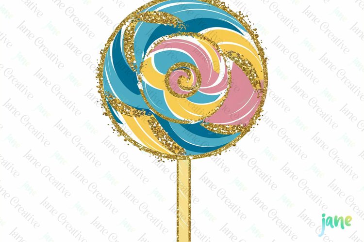 Tropical Clip Art Golden Glitter example image 1