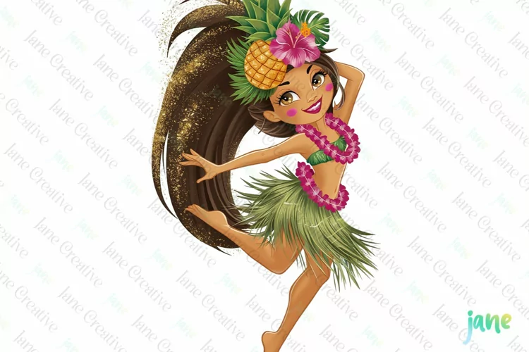 Tropical Clip Art Golden Glitter