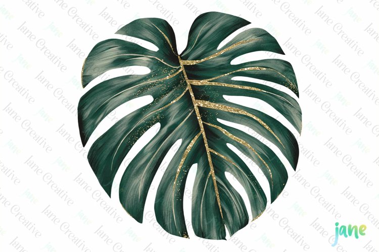 Tropical Clip Art Golden Glitter example image 1