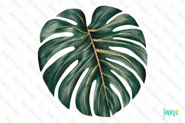 Tropical Clip Art Golden Glitter