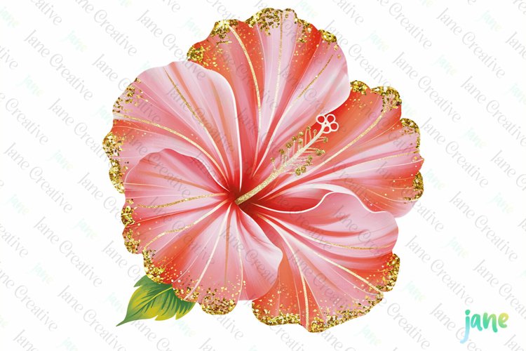 Tropical Clip Art Golden Glitter example image 1