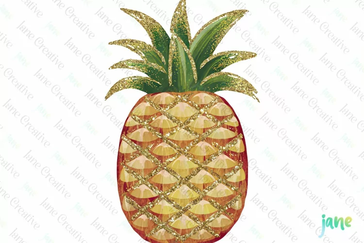 Tropical Clip Art Golden Glitter