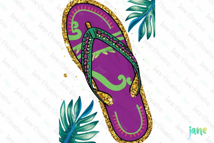 Tropical Clip Art Golden Glitter example image 1