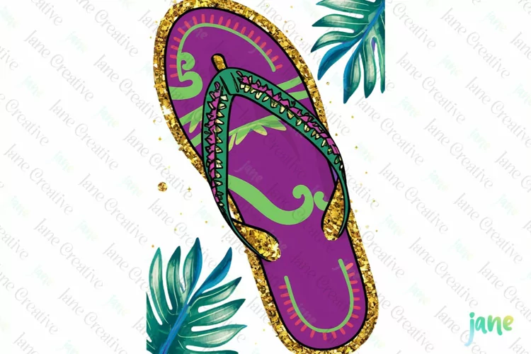 Tropical Clip Art Golden Glitter