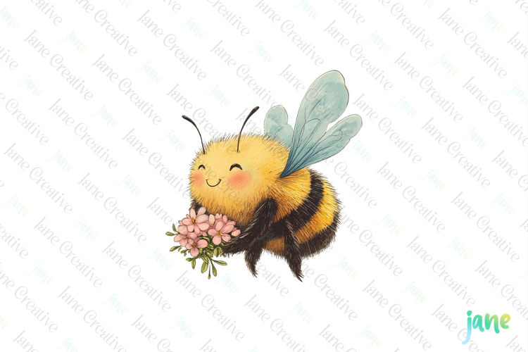 Vintage Bee Expressions PNG Clipart