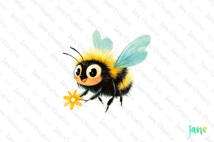 Vintage Bee Expressions PNG Clipart