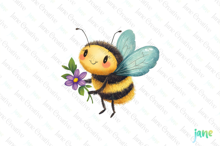 Vintage Bee Expressions PNG Clipart