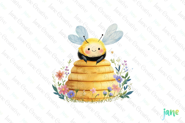 Vintage Bee Expressions PNG Clipart