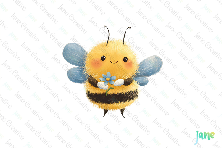 Vintage Bee Expressions PNG Clipart