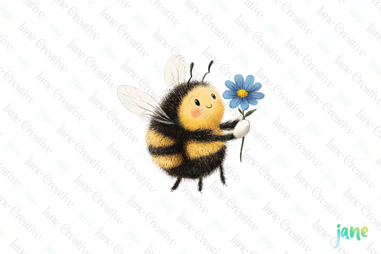 Vintage Bee Expressions PNG Clipart