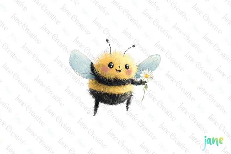 Vintage Bee Expressions PNG Clipart