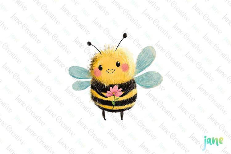 Vintage Bee Expressions PNG Clipart