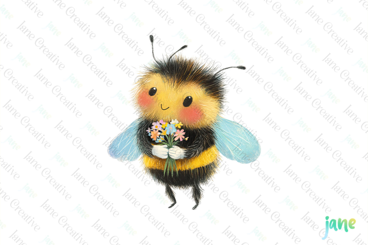 Vintage Bee Expressions PNG Clipart