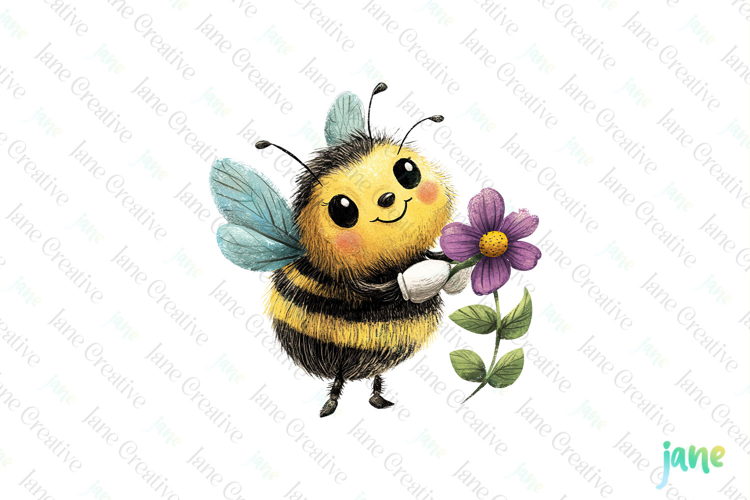 Vintage Bee Expressions PNG Clipart