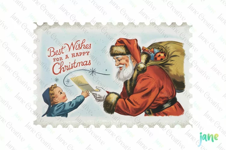 Vintage Christmas Postage Stamp