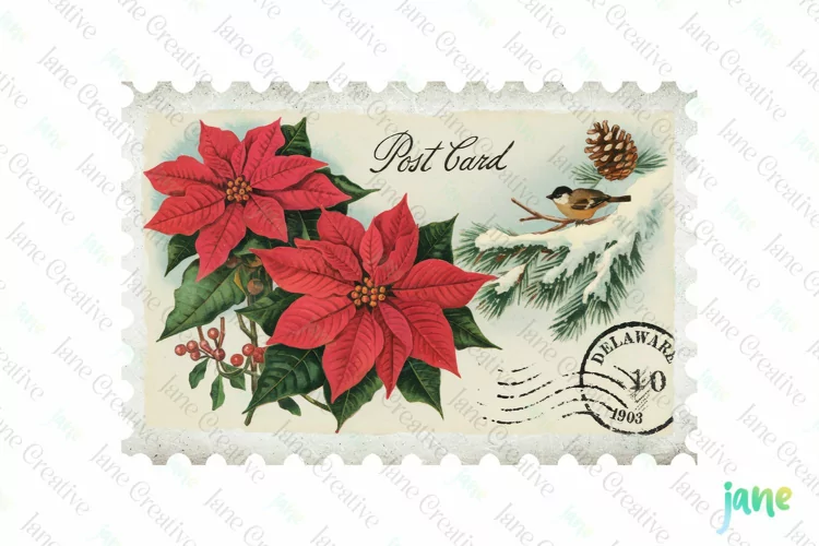 Vintage Christmas Postage Stamp