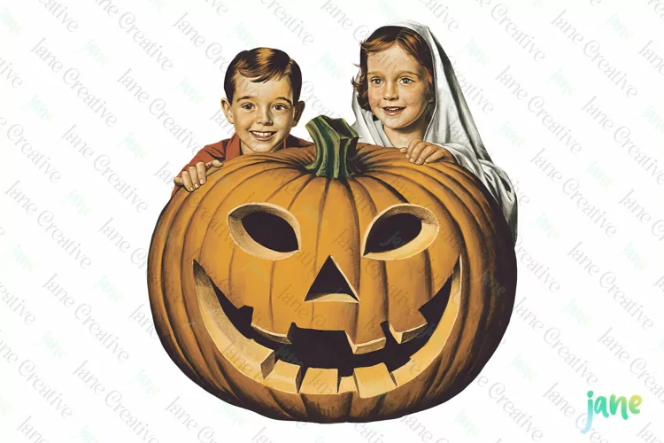 Vintage Old School Children Sublimation Png