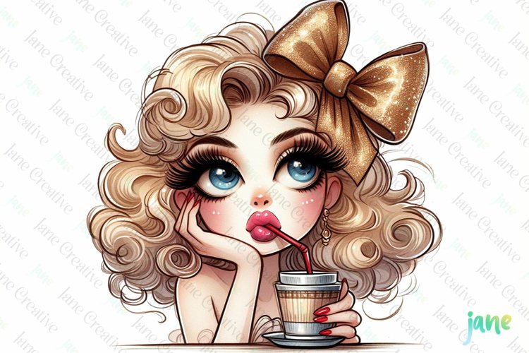 Vintage Pin-Up Girl Sublimation Clipart