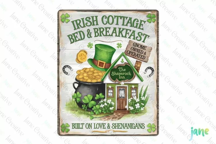 Irish Cottage Vintage St Patricks Day Farmhouse