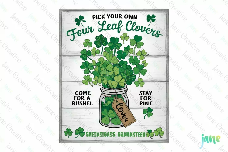Four Leaf Clovers St Patricks Day Farmhouse