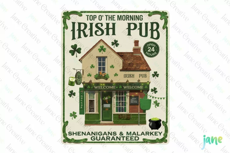 Irish Pub Vintage St Patricks Day Farmhouse