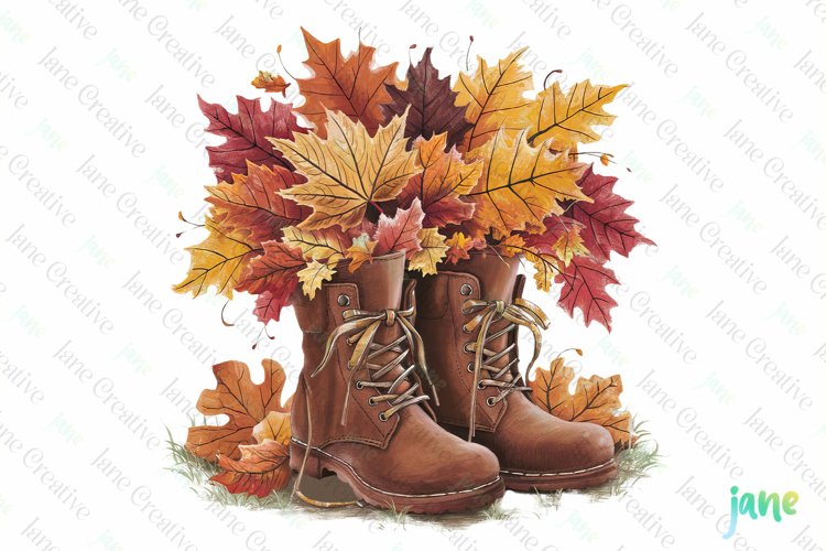 Watercolor Fall Clipart example image 1