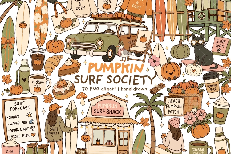 Coastal Surfboard Clipart  Image 6
