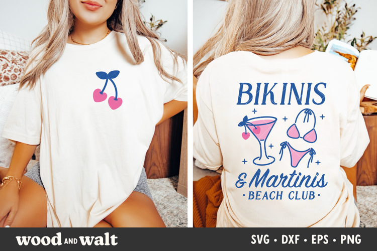 Bikinis & Martinis SVG | Retro Summer PNG | Bach Club Shirt