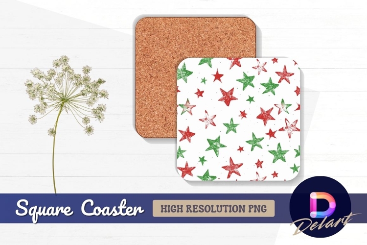 Autumn plaid pattern Square Coaster PNG