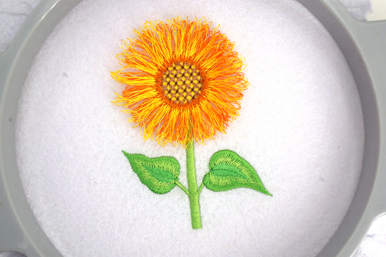 Fringed Sunflower Machine Embroidery Design