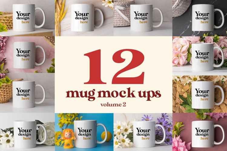 12 Mug MockUps Coffee Cup Mock Up Bundle v.2