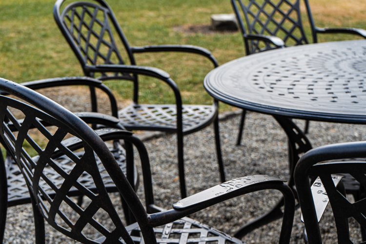 metal table and chairs outdoor