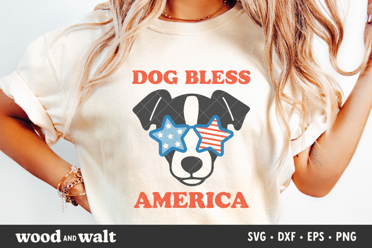 Dog Bless America SVG | 4th Of July PNG | American Dog Mom