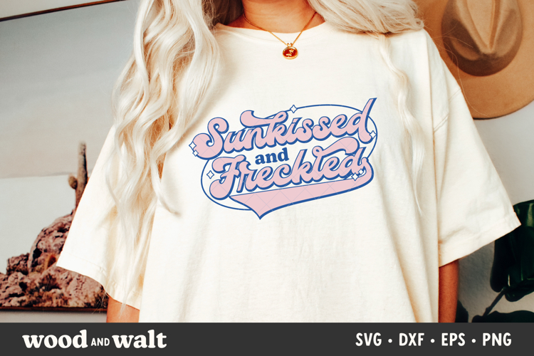Sunkissed And Freckled SVG | Retro Summer PNG | Beach Shirt