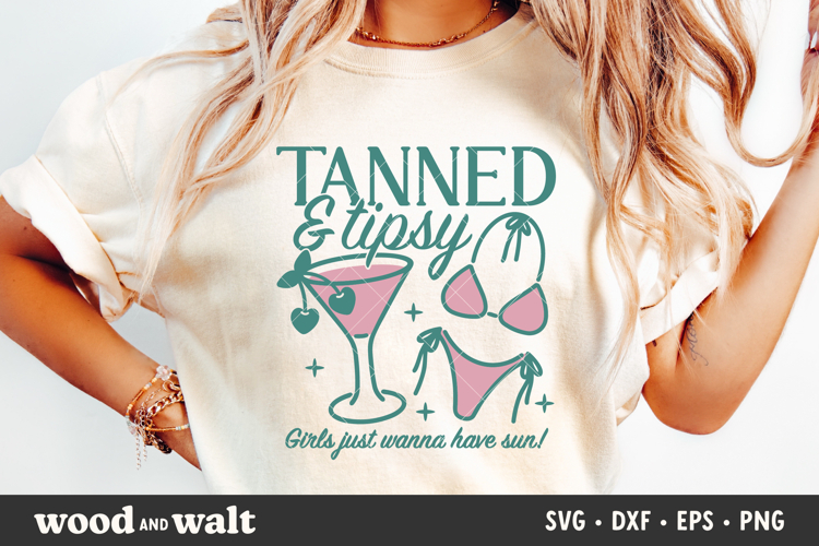 Tanned & Tipsy SVG | Summer PNG | Bachelorette Club