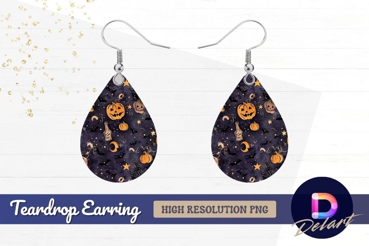 Spooky halloween Teardrop Earring PNG