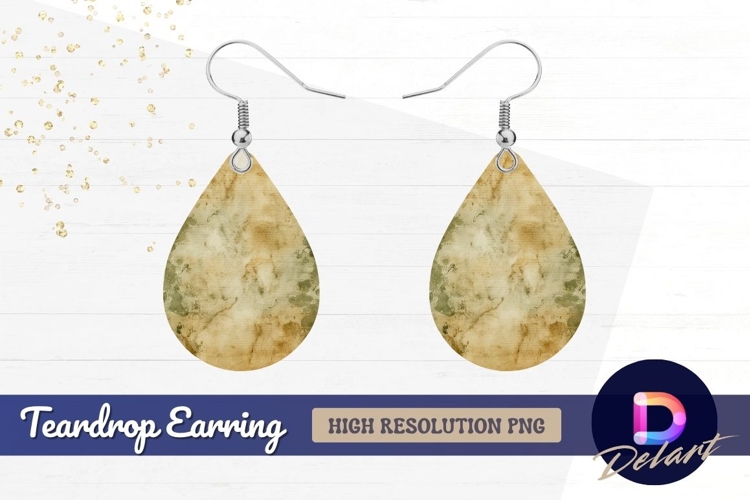 Aged manuscript texture with stains and Teardrop Earring PNG