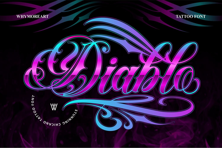 Diablo Elegant Chicano Tattoo Script Font