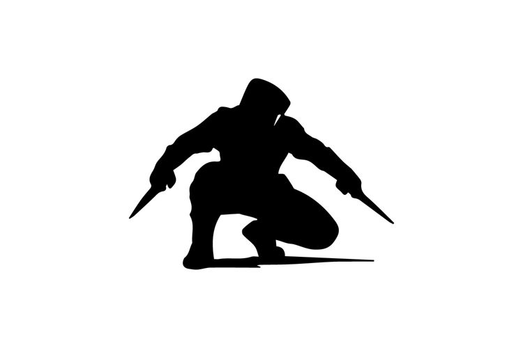 Dual Dagger Assassin Silhouette Illustration Design
