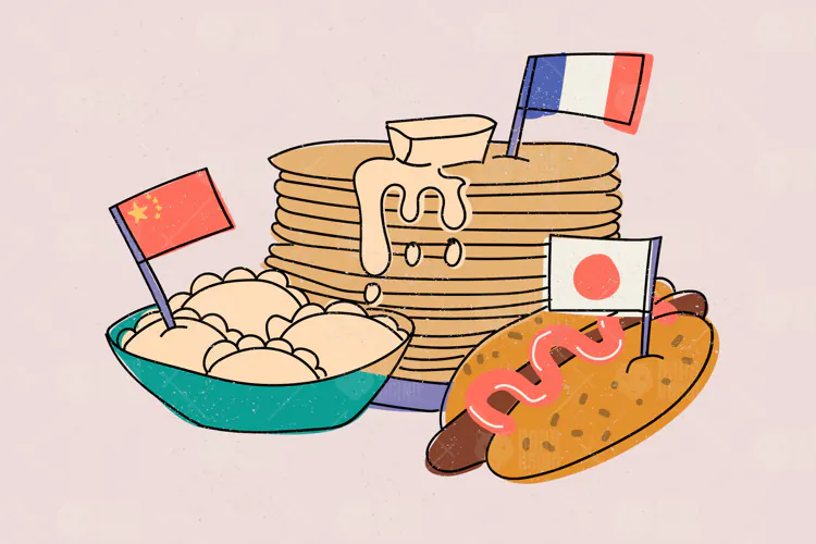 Dual Citizenship and Mixed Culture Food Illustration